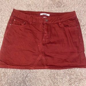 Maroon jean skirt